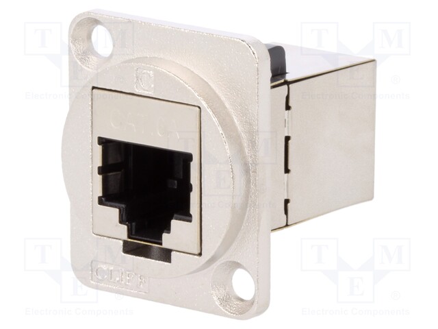 Coupler; FT; Cat: 6a; shielded; Layout: 8p8c; 19x24mm; Colour: silver
