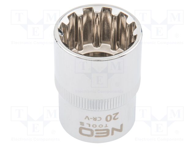 Socket; socket spanner,spline (12-angles); 20mm; 1/2"