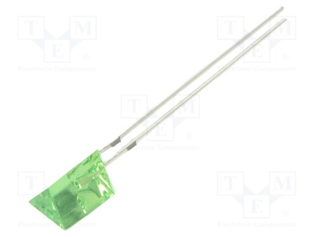 LED; yellow green; 100mcd; 140°; Front: flat; 5.35x5.35x7mm; THT