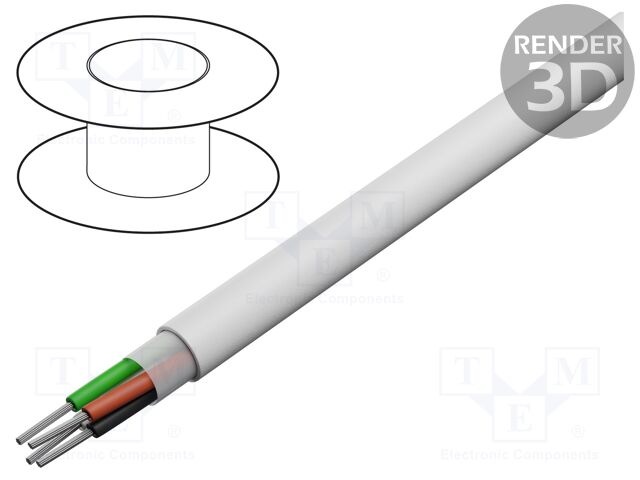 Wire; Alpha Essential C&C; 3x22AWG; unshielded; 300V; 30.5m; Cu