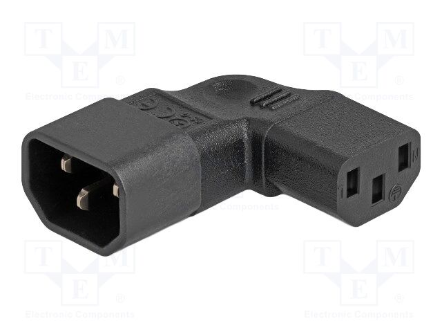 IEC C13 female,IEC C14 male; angular; 10A; 250V