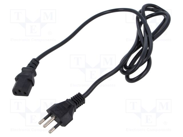 Cable; 3x0.75mm2; IEC C13 female,NBR 14136 (N) plug; PVC; 1.8m