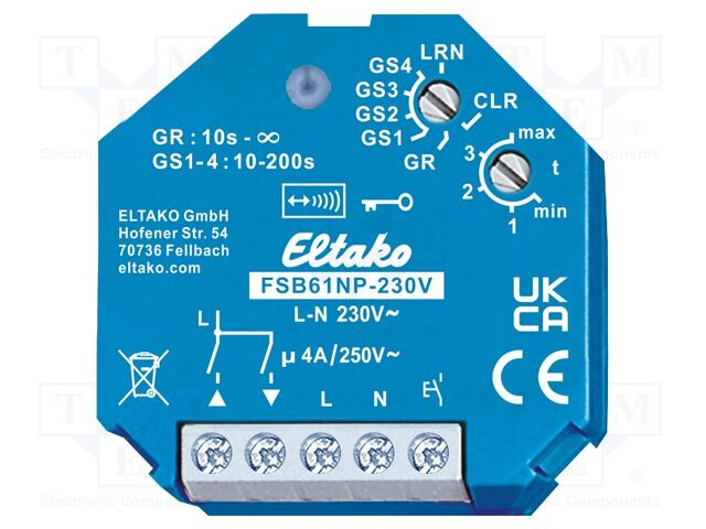 Blinds controller; EnOcean; plaster embedded; 230VAC; NO + NO