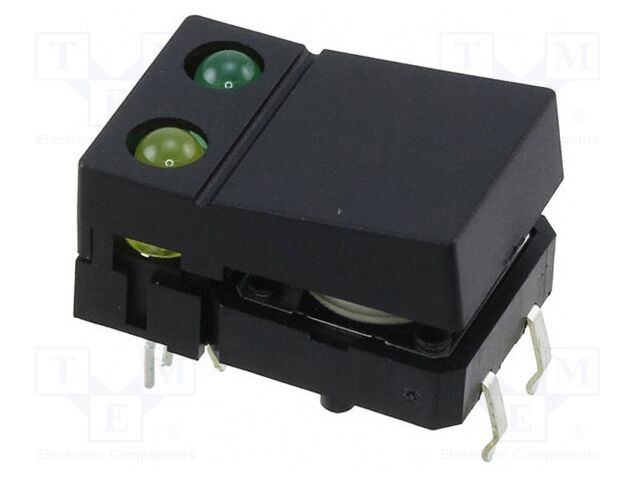 Switch: keypad; Pos: 2; SPST-NO; 0.05A/24VDC; blue; LED; THT; 1.27N