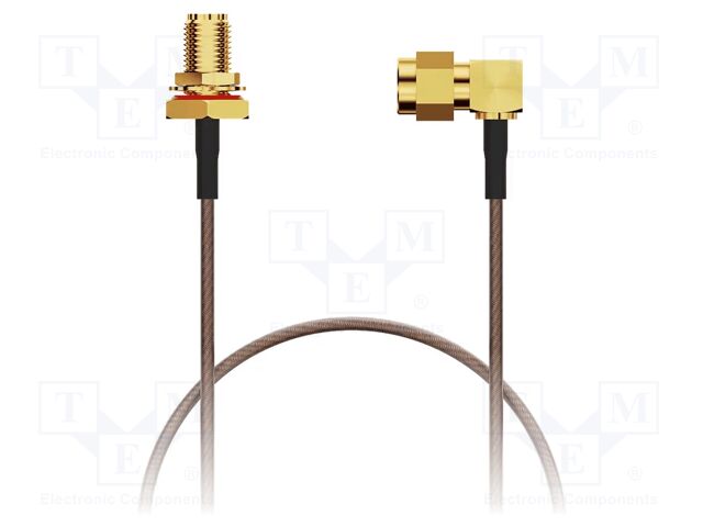 Cable; SMA male,SMA female; brown; -40÷125°C; 0÷6GHz; 50mm; 50Ω