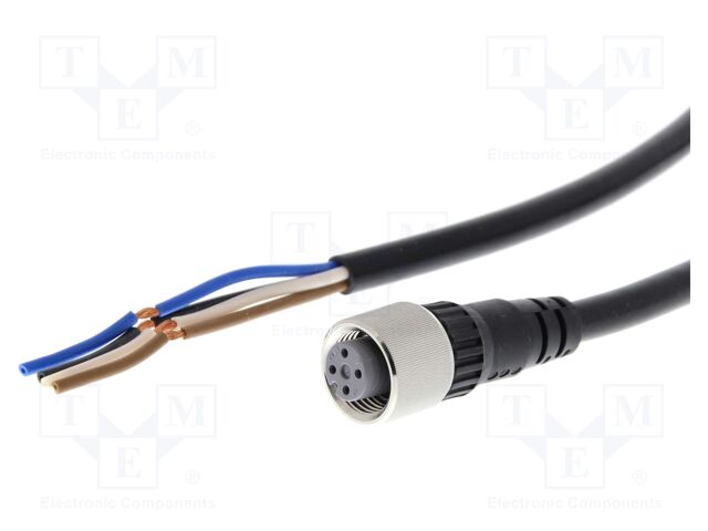 Connection lead; M12; PIN: 4; straight; female