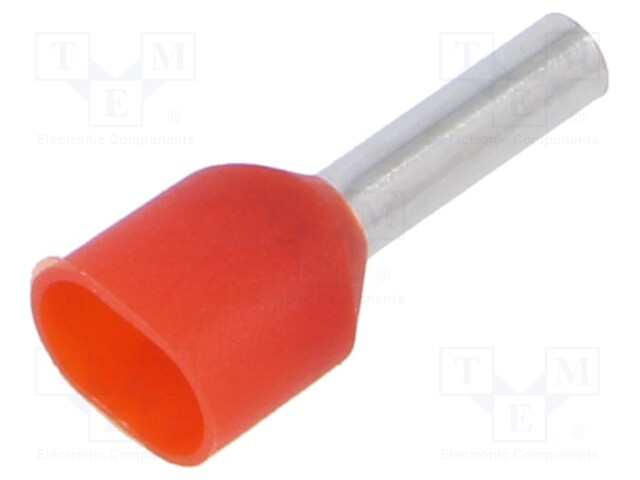 Tip: bootlace ferrule; insulated,double; copper; 1mm2; 8mm; tinned