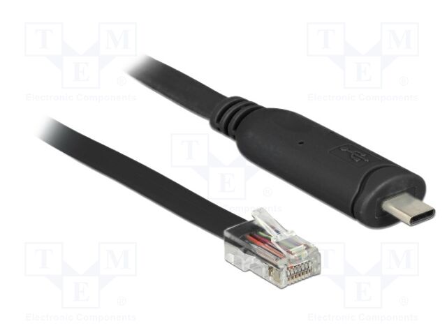 Cable; USB 2.0; RJ45 plug,USB A plug; 2m; black; Interface: RS232