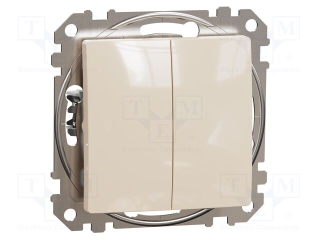 Double momentary switch; Poles: 2; 250VAC; IP20; beige; monostable