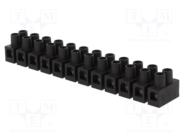 Terminal block; screw terminal; ways: 12; 6mm2; terminals: 24; 400V