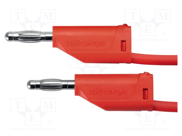 Test lead; PVC; 2m; red; 16A; 70VDC; Cond.cross sec: 1mm2; 33VAC