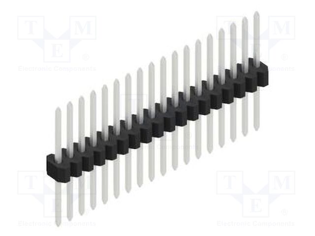 Connector: pin strips; pin header; male; PIN: 18; 1.27mm; THT; 1x18