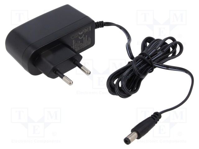 Power supply: switched-mode; plug; 12VDC; 7.2W; Plug: EU; 83.6%