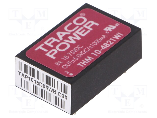 Converter: DC/DC; 10W; Uin: 18÷75V; Uout: 5VDC; Uout2: -5VDC; DIP24