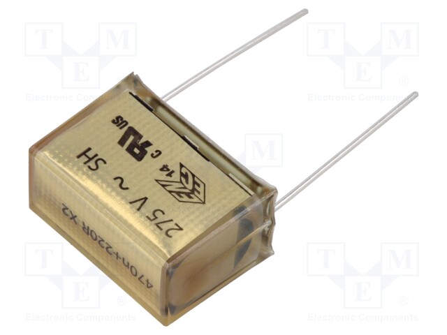 Capacitor: paper; X2; 470nF; 275VAC; 25.4mm; ±20%; THT; Series: P409