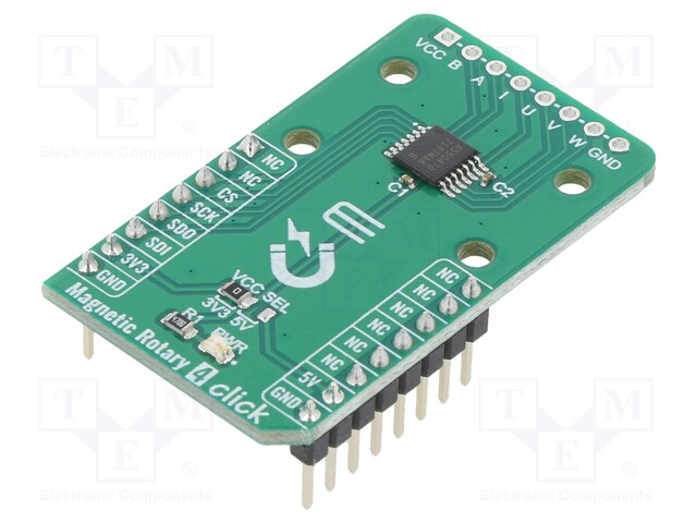 Click board; magnetic field sensor; SPI; AS5047D; 3.3VDC,5VDC