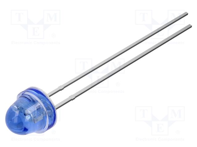 LED; blue; 5mm; 3000mcd; 30°; Front: flat; 3.1VDC; No.of term: 2