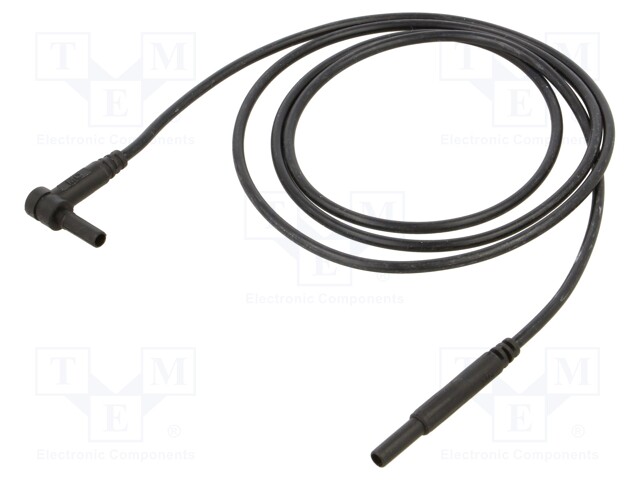 Test lead; 10A; banana plug 2mm,angular banana plug 2mm; Len: 1m