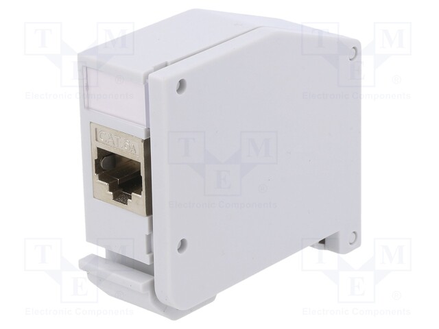 Adapter; case; Cat: 6a; Keystone; RJ45 socket x2; Colour: grey