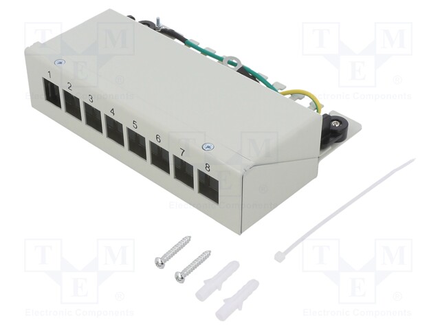 Socket; case RJ45; Keystone; Colour: grey; snap fastener; female