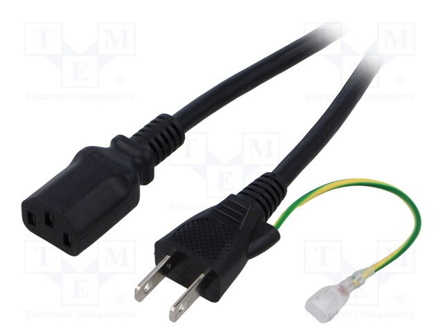 Cable; 3x0.75mm2; AS/NZS 3112 (I) plug,IEC C5 female; PVC; 1.8m