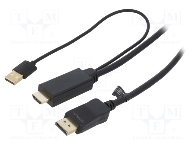 Cable; DisplayPort 1.2,HDMI 1.4; 2m; black