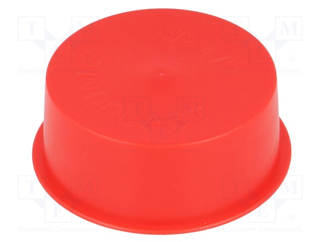 Plugs; Body: red; Out.diam: 59.9mm; H: 20mm; Mat: LDPE; Shape: round