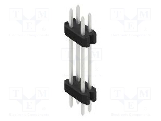 Connector: pin strips; pin header; male; PIN: 4; 1.27mm; THT; 2x2
