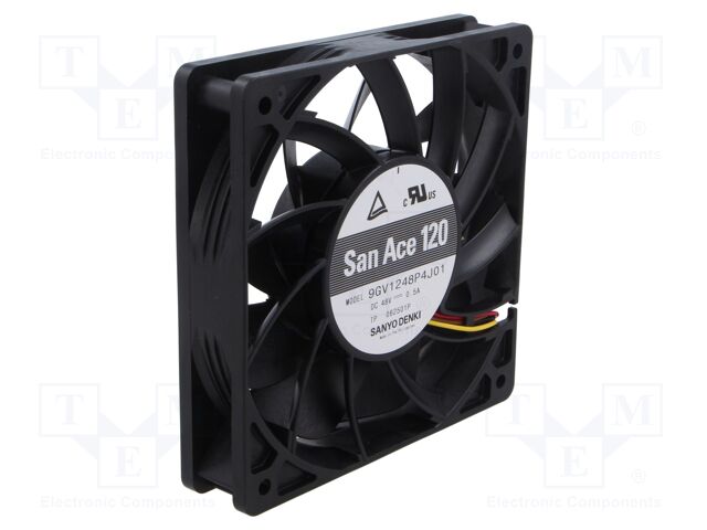 Fan: DC; axial; 48VDC; 120x120x25mm; 306.6m3/h; 59dBA; ball bearing