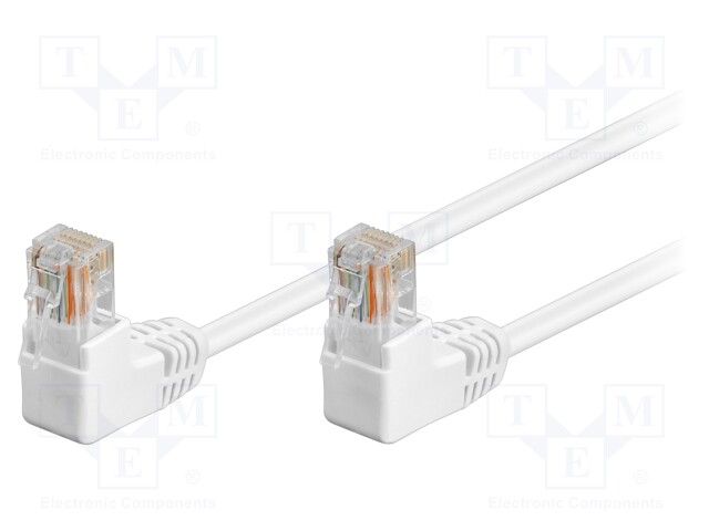 Patch cord; U/UTP; 5e; stranded; CCA; PVC; white; 2m; 26AWG