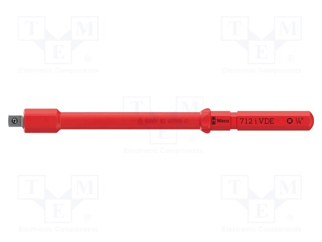 Adapter; 1/4"; insulated; 154mm; socket wrenches 1/4 "; VDE 712