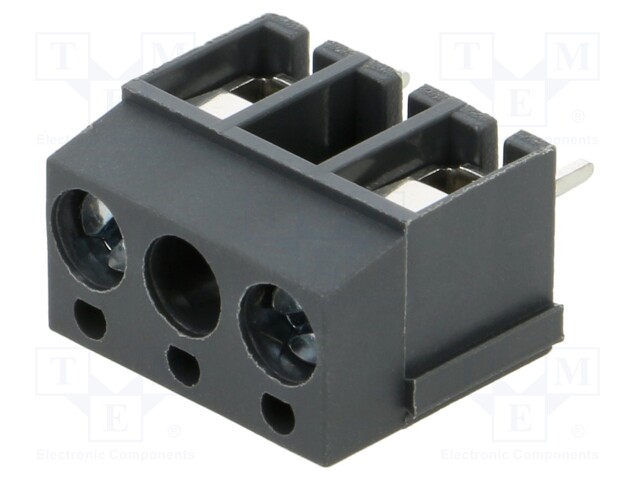 PCB terminal block; angled 90°; 10mm; ways: 2; on PCBs; 0.5÷1.5mm2