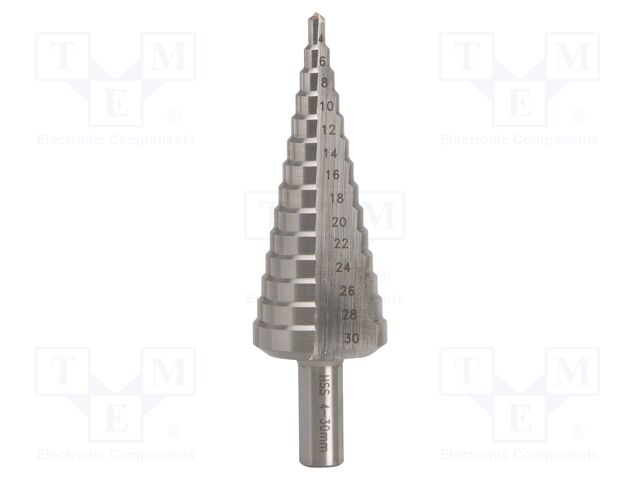 Drill bit; Ø: 4÷30mm; thin tinware; Ø10mm; Steps: 13