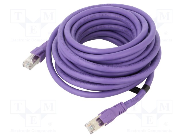 Patch cord; S/FTP; 6a; stranded; OFC; PVC; violet; 6m; 26AWG