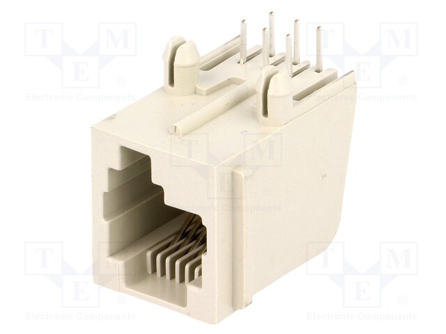 Socket; RJ12; PIN: 6; Cat: 3; Layout: 6p6c; THT; on PCBs; 16.13mm