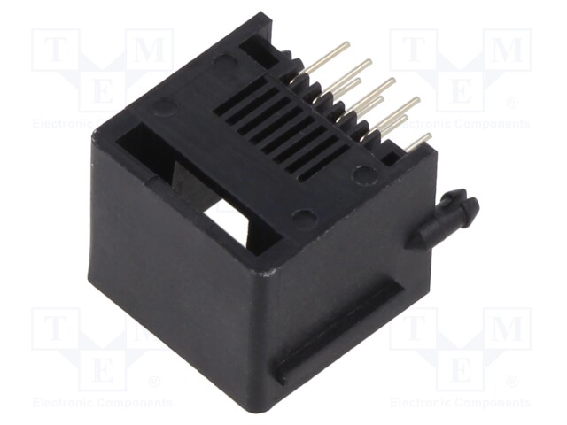 Socket; RJ45; PIN: 8; Layout: 8p8c; THT; angled