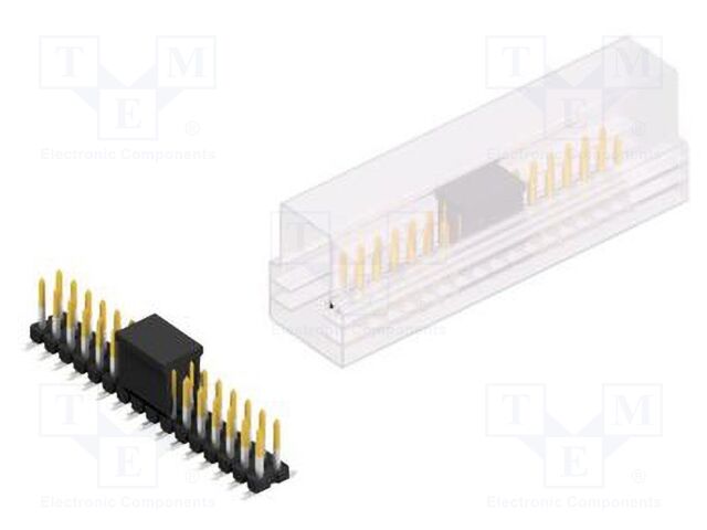 Connector: pin strips; pin header; male; PIN: 32; 2.54mm; SMT; 2x16