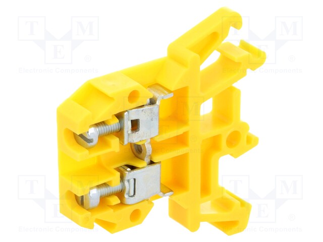 Splice terminal: rail; 0.5÷4mm2; ways: 1; terminals: 2; yellow; 690V