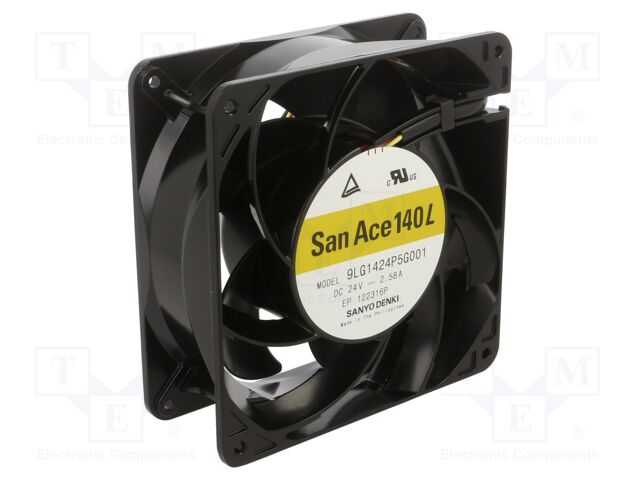 Fan: DC; axial; 24VDC; 140x140x51mm; 540m3/h; 69dBA; ball bearing