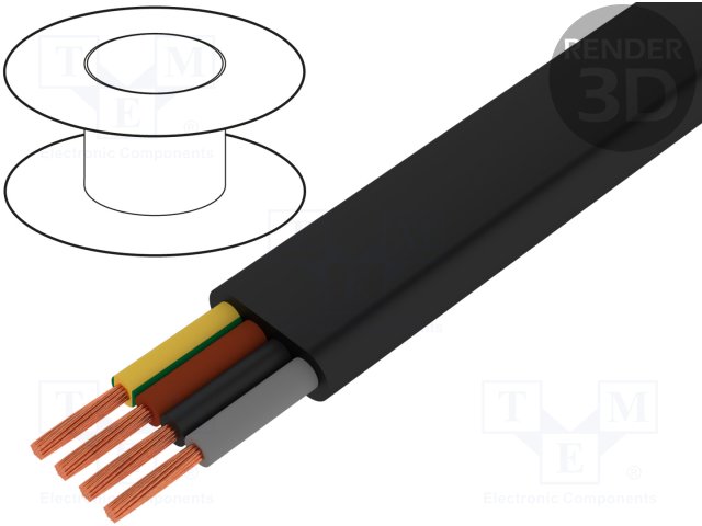 Wire; stranded; Cu; H07VVH6-F; 4G70mm2; unshielded; black; PVC