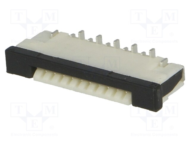 Connector: FFC (FPC); vertical; PIN: 10; ZIF; SMT; 0.5A; 30mΩ; 1mm