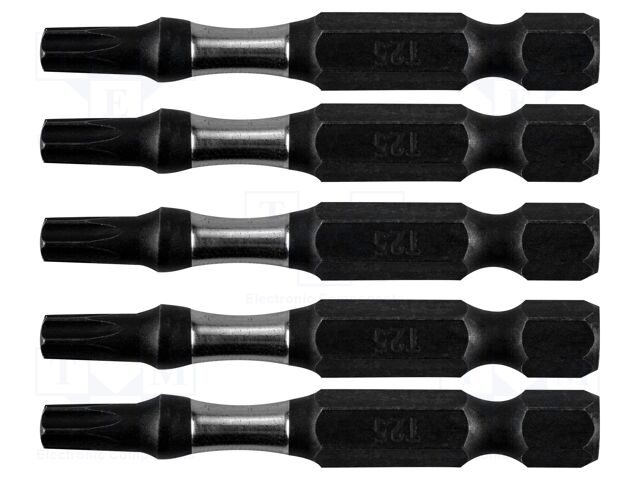 Screwdriver bit; Torx®; Kind: impact; Overall len: 50mm; 5pcs.