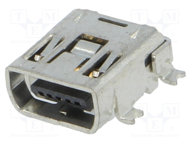 Socket; USB C mini; SMT; PIN: 5; horizontal