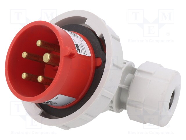 Connector: AC supply 3-phase; plug; male; 16A; 400VAC; IEC 60309