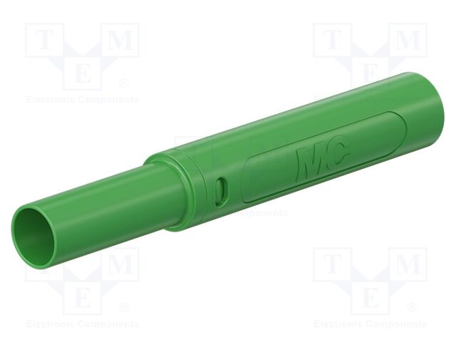 Connector: 4mm banana; plug; 32A; 1kV; green; insulated; 2.5mm2