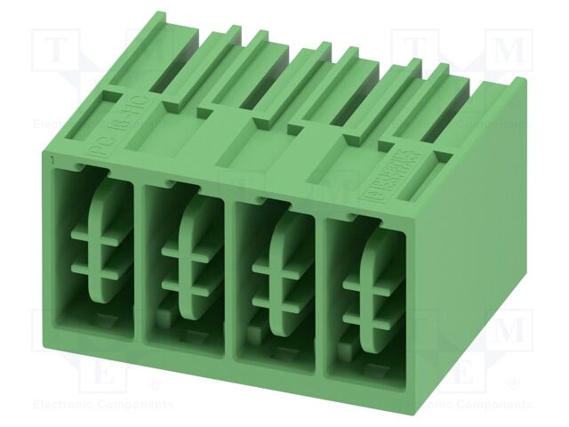 PCB headers, nominal cross section: 16 mm?, color: green, no