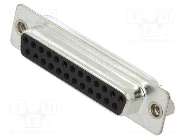 D-Sub; PIN: 25; plug; female; stamped and formed contacts; black