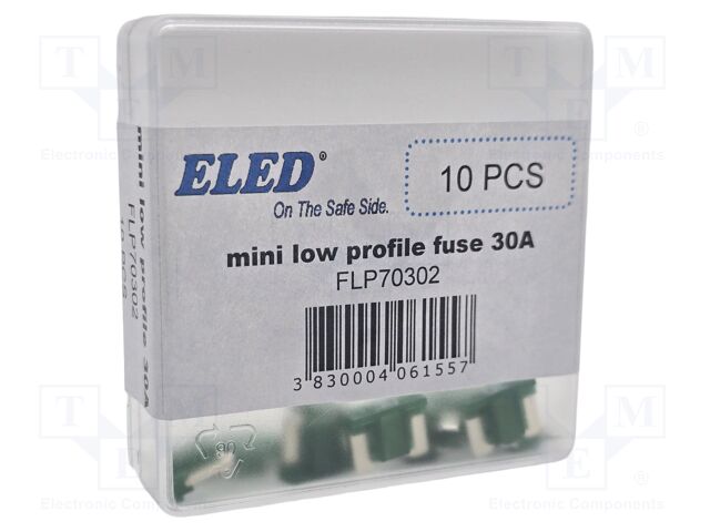 Fuse: fuse; 30A; 58VDC; automotive; 10.9mm; 10.9x3.8x8.73mm