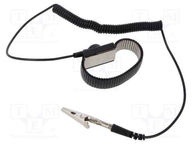 Wristband; ESD; Features: metal; black; 4mm