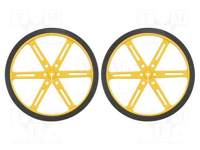 Wheel; yellow; Shaft: D spring; Pcs: 2; push-in; Ø: 90mm; W: 10mm